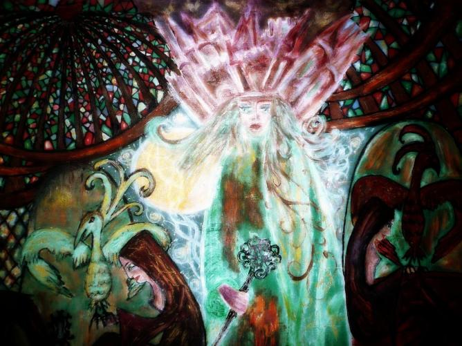 Queen Summer is leaving her Land. Détail des quatre saisons