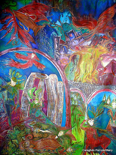 Oeuvre Etrange Magique sur Habotai. 90 cm x 110 cm